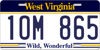 WV license plate 1OM865