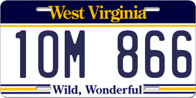 WV license plate 1OM866