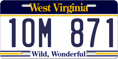 WV license plate 1OM871