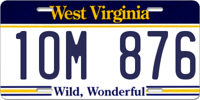 WV license plate 1OM876