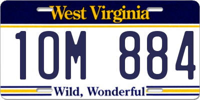 WV license plate 1OM884