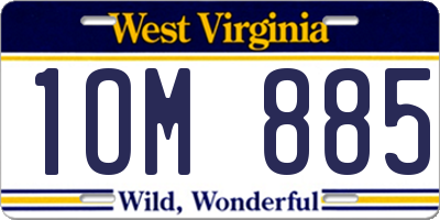 WV license plate 1OM885