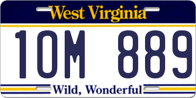 WV license plate 1OM889
