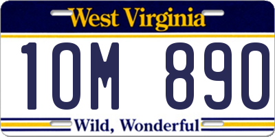 WV license plate 1OM890