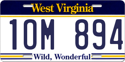 WV license plate 1OM894