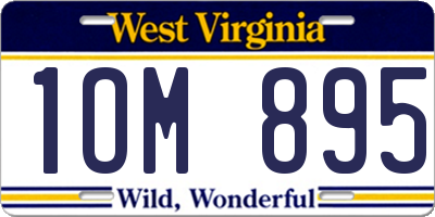 WV license plate 1OM895