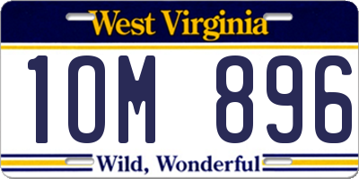 WV license plate 1OM896