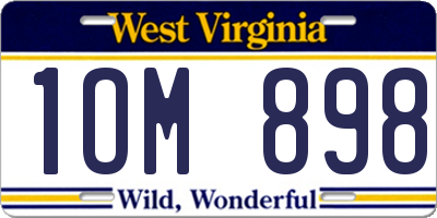 WV license plate 1OM898