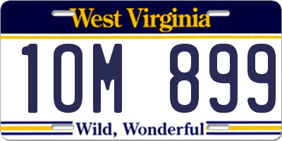 WV license plate 1OM899