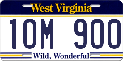 WV license plate 1OM900
