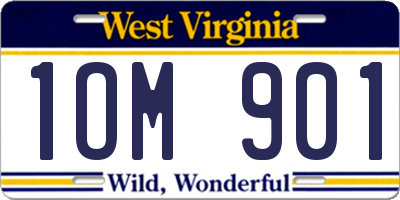 WV license plate 1OM901