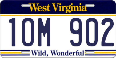 WV license plate 1OM902