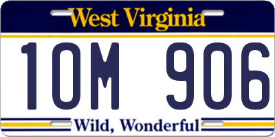 WV license plate 1OM906
