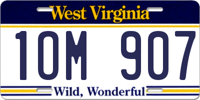 WV license plate 1OM907