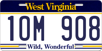 WV license plate 1OM908