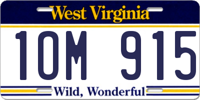 WV license plate 1OM915