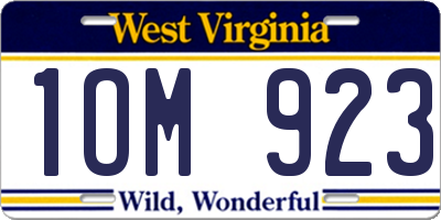 WV license plate 1OM923