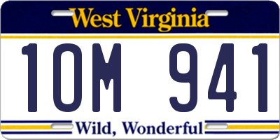 WV license plate 1OM941