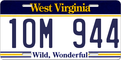 WV license plate 1OM944