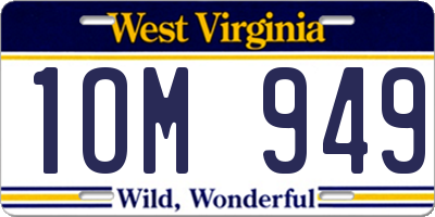 WV license plate 1OM949