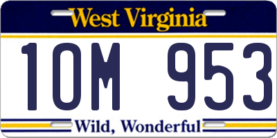 WV license plate 1OM953