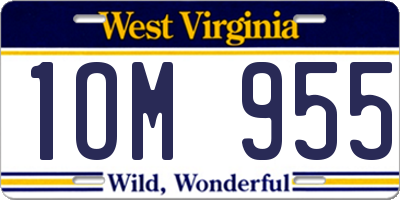 WV license plate 1OM955