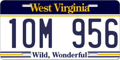 WV license plate 1OM956