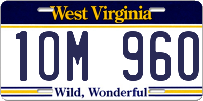 WV license plate 1OM960