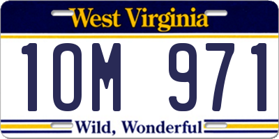 WV license plate 1OM971