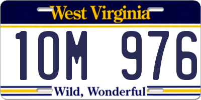 WV license plate 1OM976
