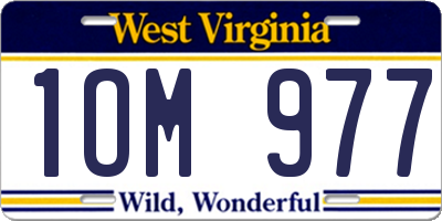 WV license plate 1OM977