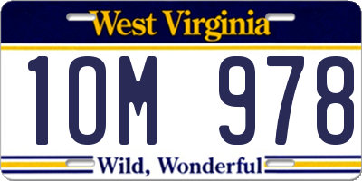 WV license plate 1OM978