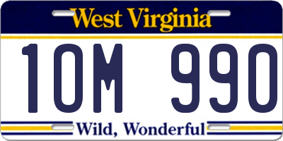 WV license plate 1OM990