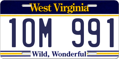 WV license plate 1OM991