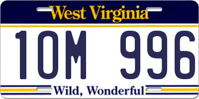 WV license plate 1OM996
