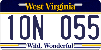 WV license plate 1ON055