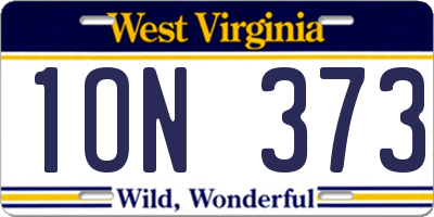 WV license plate 1ON373