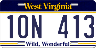 WV license plate 1ON413