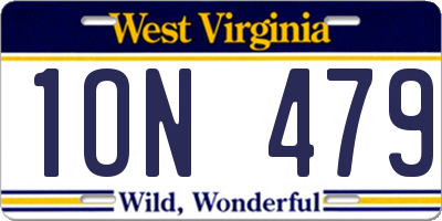 WV license plate 1ON479