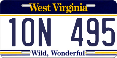 WV license plate 1ON495