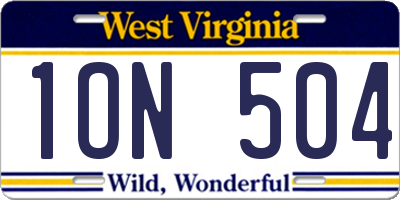WV license plate 1ON504