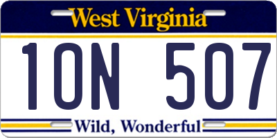 WV license plate 1ON507