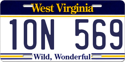 WV license plate 1ON569