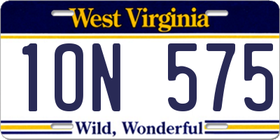 WV license plate 1ON575