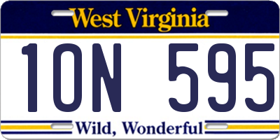 WV license plate 1ON595