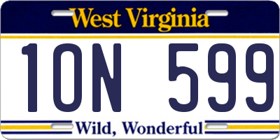 WV license plate 1ON599