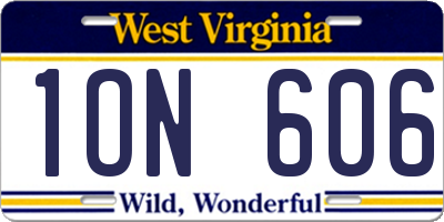 WV license plate 1ON606