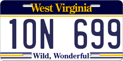 WV license plate 1ON699