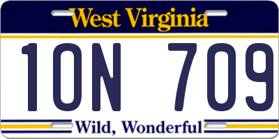 WV license plate 1ON709
