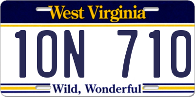 WV license plate 1ON710